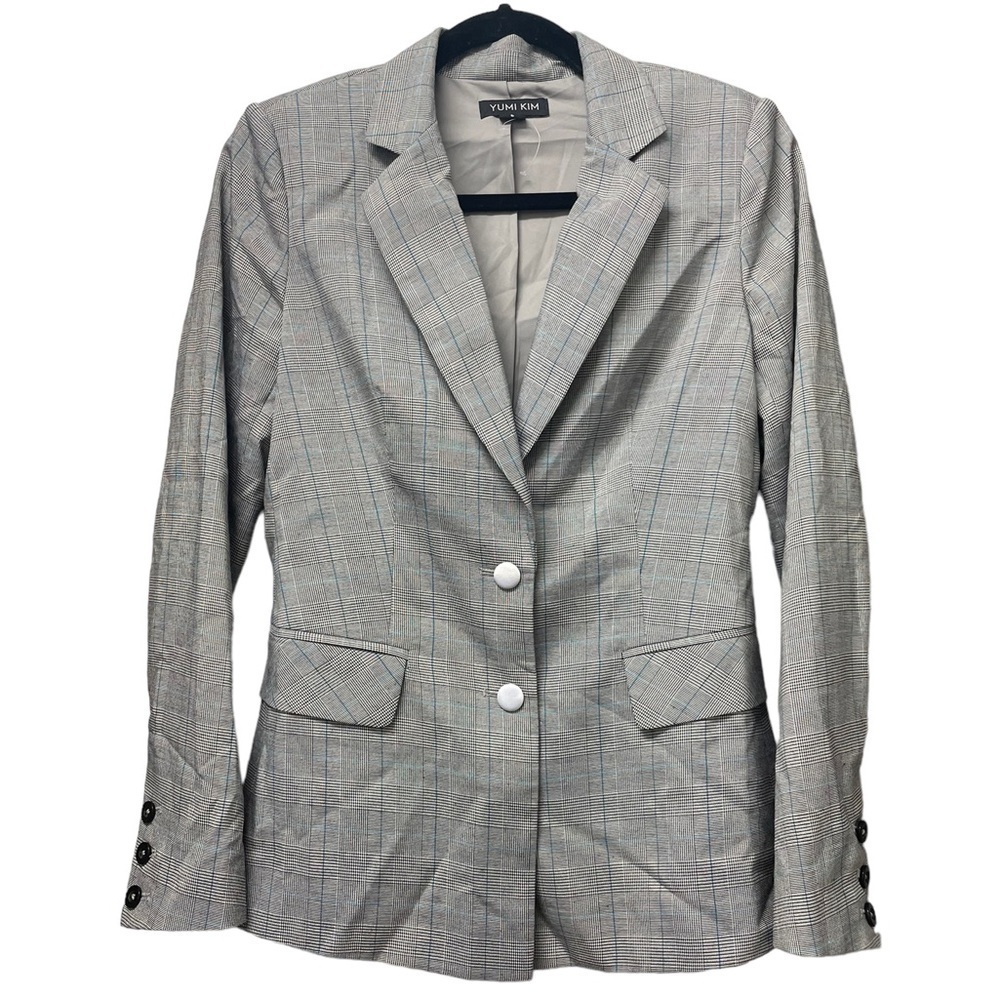 Yumi Kim NWOT Grey & Blue Plaid Blazer Size Small - Picture 8 of 15